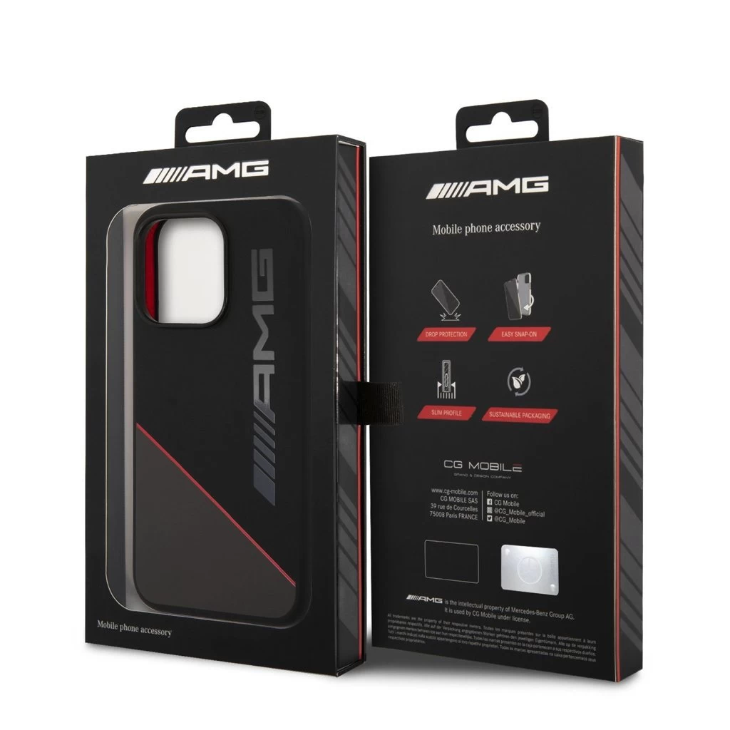 AMG Liquid Silicone Two Tone tok iPhone 14 Pro Max készülékhez fekete