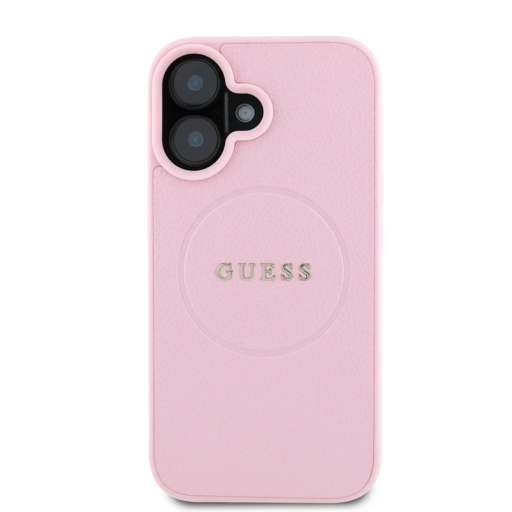 Guess PU Grained Classic Logo MagSafe tok iPhone 16 készülékhez rózsaszín