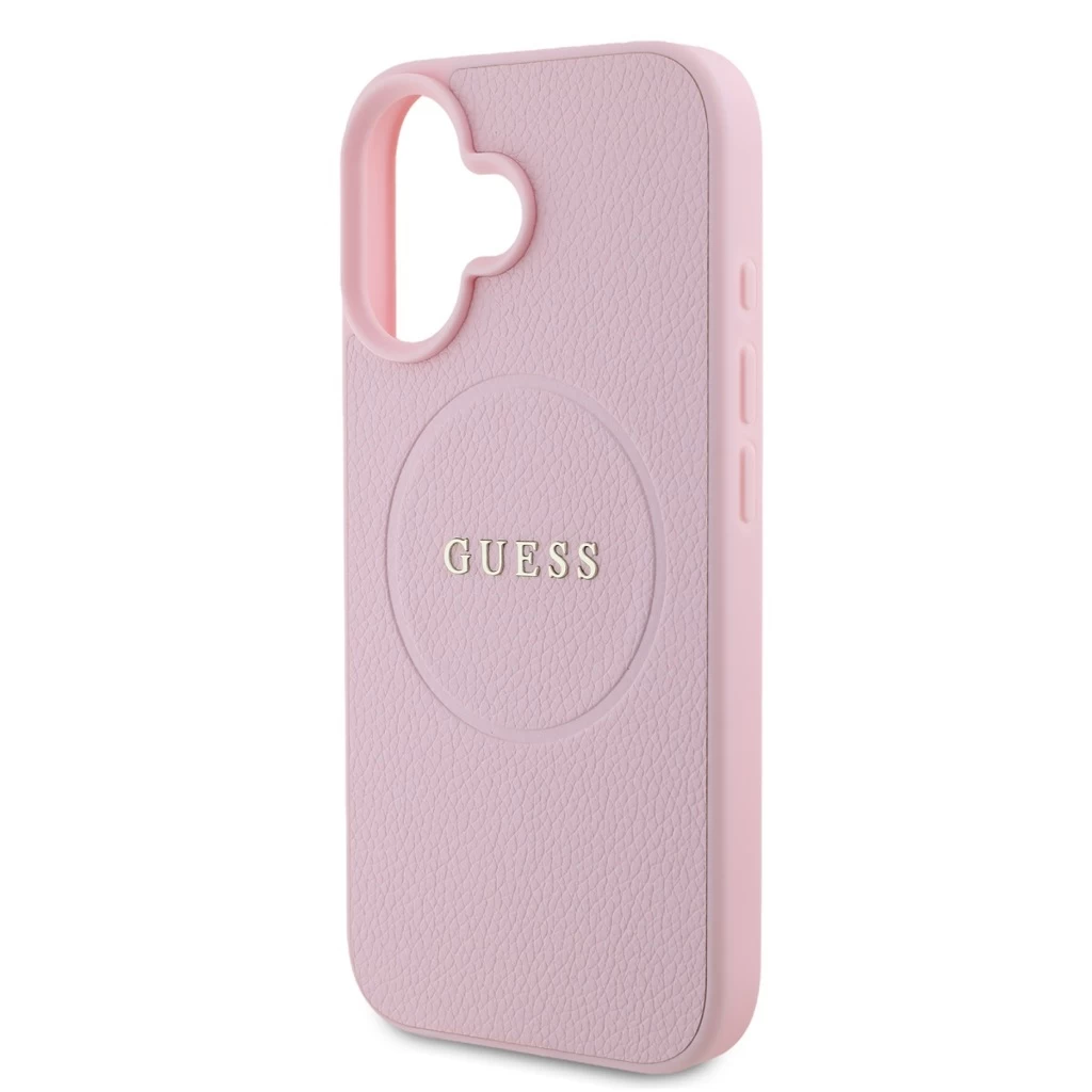 Guess PU Grained Classic Logo MagSafe tok iPhone 16 készülékhez rózsaszín