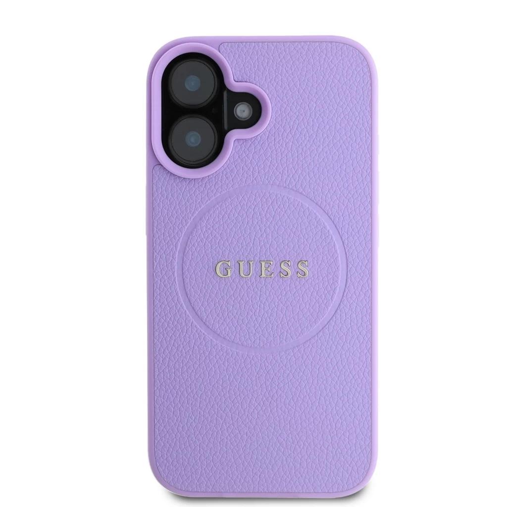 Guess PU Grained Classic Logo MagSafe tok iPhone 16 Plus készülékhez lila