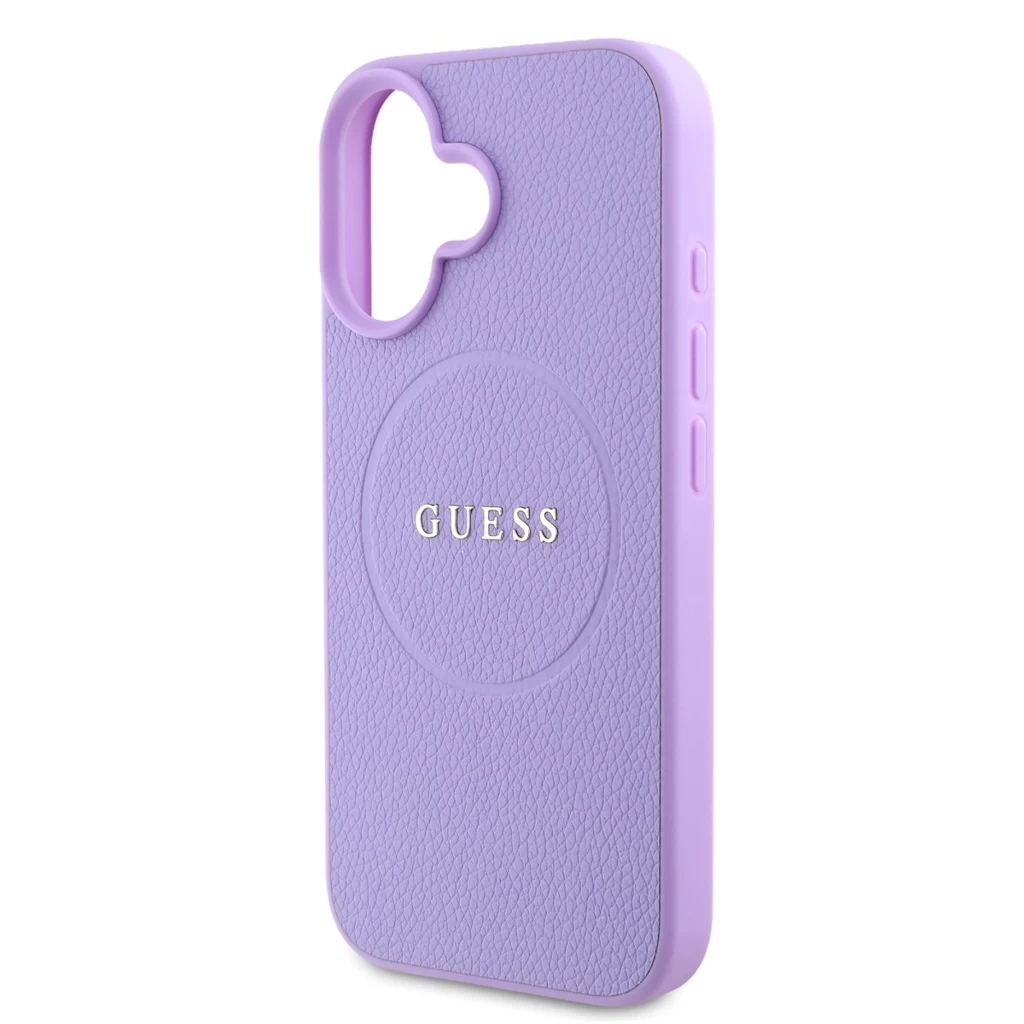 Guess PU Grained Classic Logo MagSafe tok iPhone 16 Plus készülékhez lila