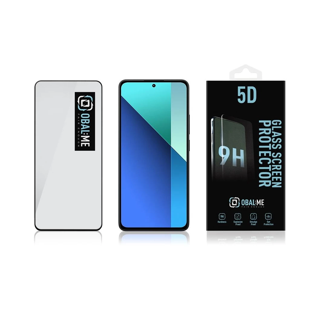 OBAL:ME 5D üveg kijelzővédő a Xiaomi Redmi Note 13 4G/5G készülékhez fekete