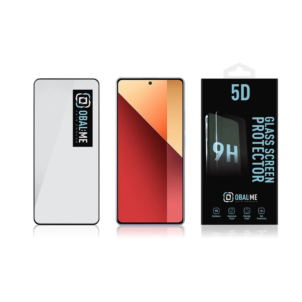 OBAL:ME 5D Glass kijelzővédő Xiaomi Redmi Note 13 Pro 4G/5G készülékhez fekete