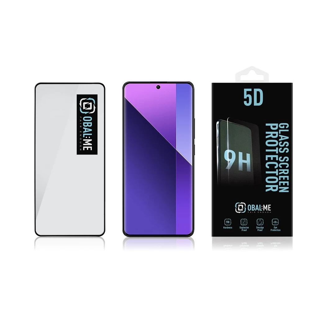 OBAL:ME 5D üvegkijelzővédő Xiaomi Redmi Note 13 Pro+ 5G készülékhez fekete
