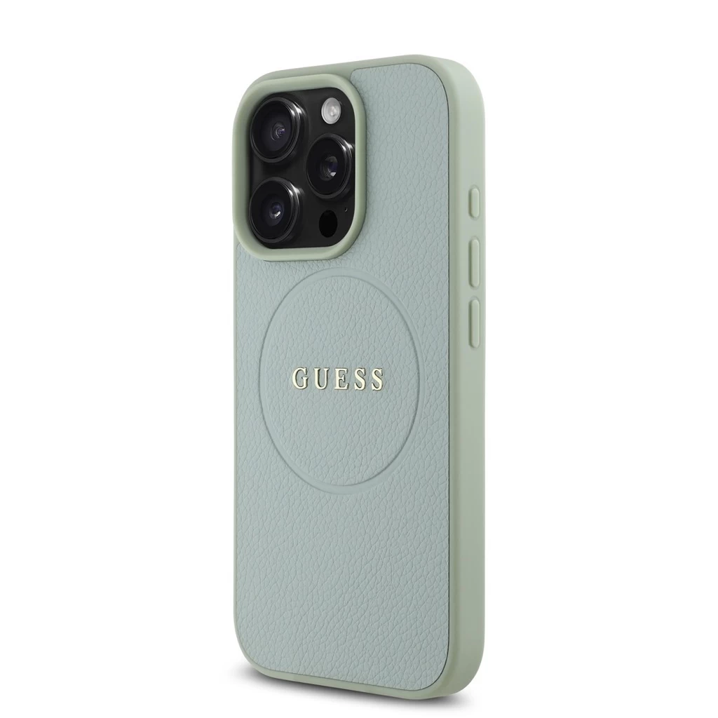 Guess PU Grained Classic Logo MagSafe tok iPhone 16 Pro Max készülékhez zöld