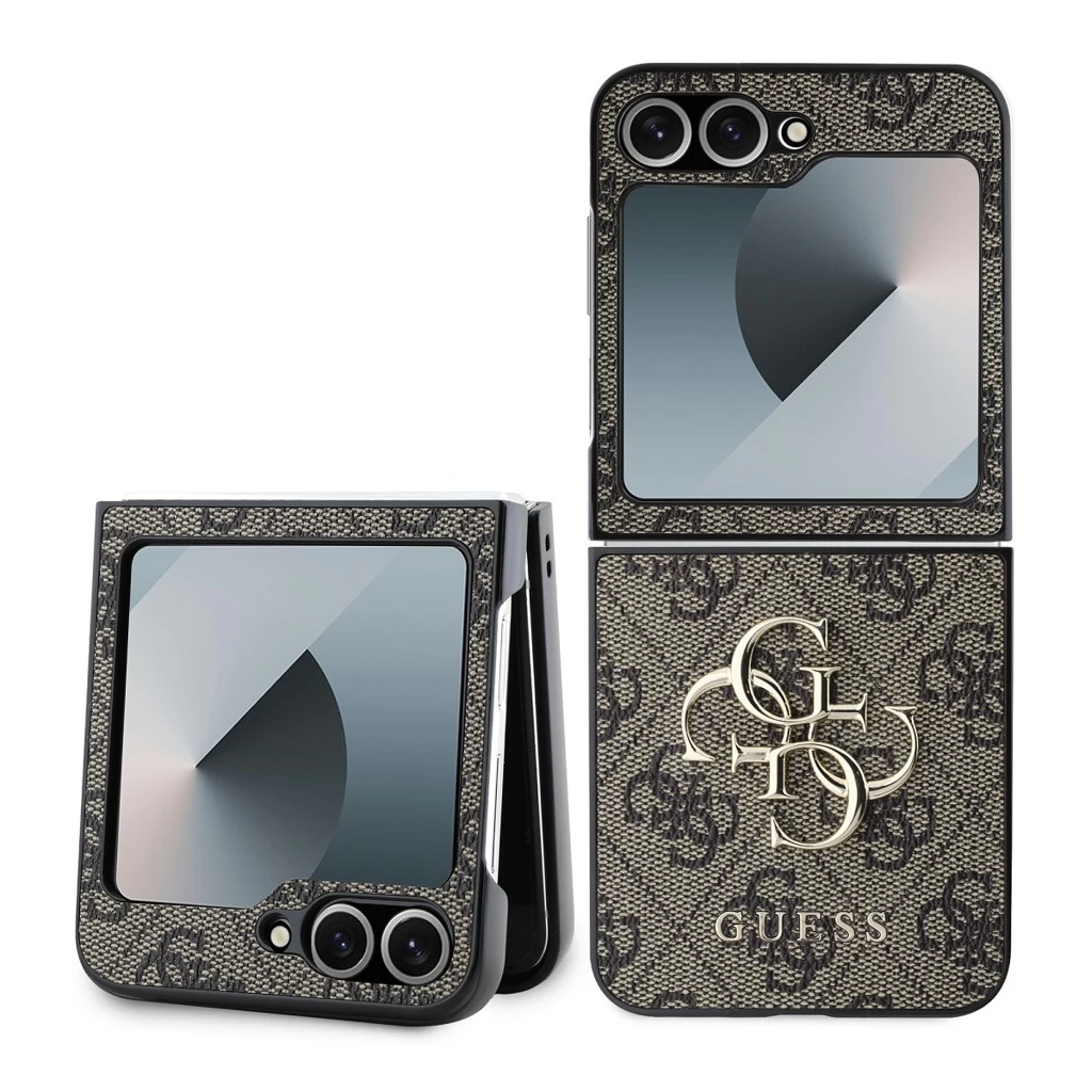 Guess PU 4G Metal Logo tok Samsung Galaxy Z Flip 6 készülékhez barna