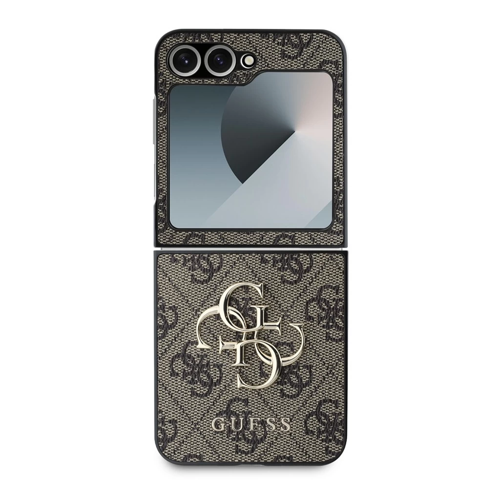 Guess PU 4G Metal Logo tok Samsung Galaxy Z Flip 6 készülékhez barna