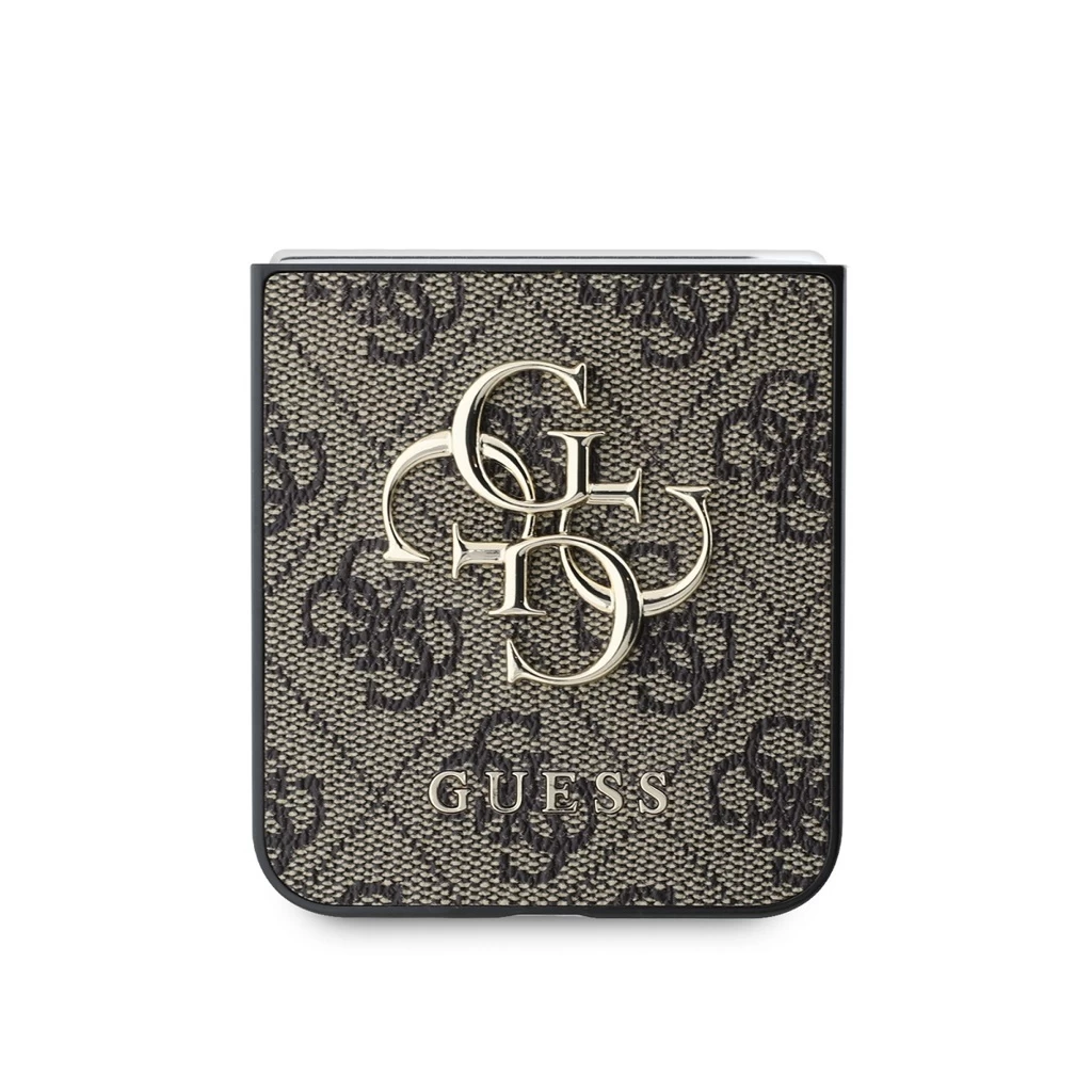 Guess PU 4G Metal Logo tok Samsung Galaxy Z Flip 6 készülékhez barna