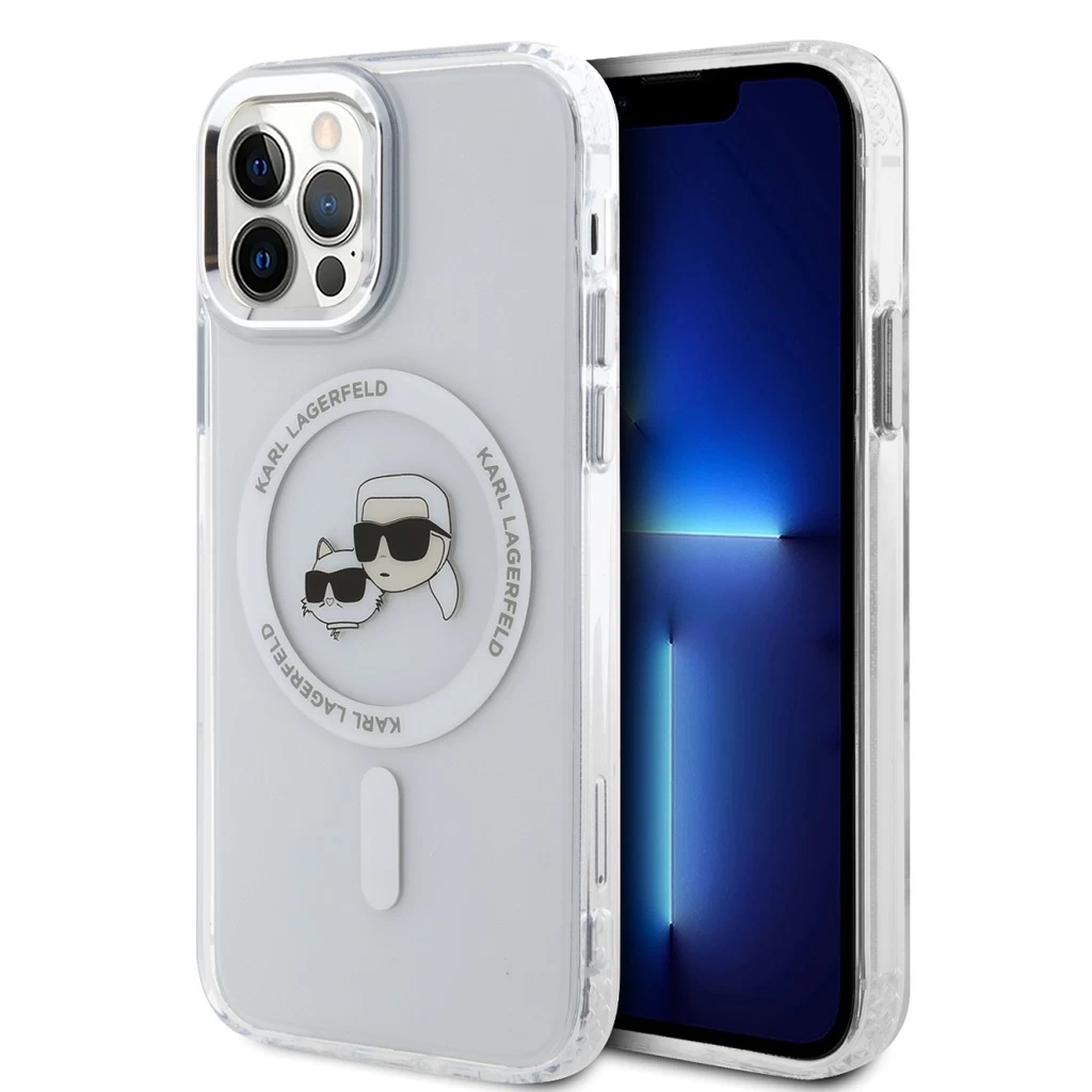 Karl Lagerfeld IML K&CH Heads fémkeretes MagSafe tok iPhone 12/12 Pro készülékhez átlátszó