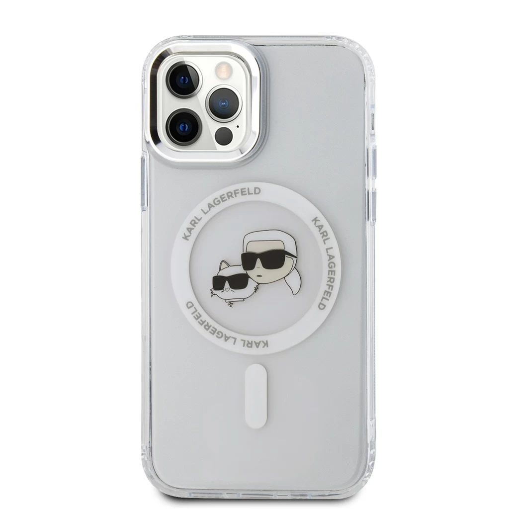 Karl Lagerfeld IML K&CH Heads fémkeretes MagSafe tok iPhone 12/12 Pro készülékhez átlátszó