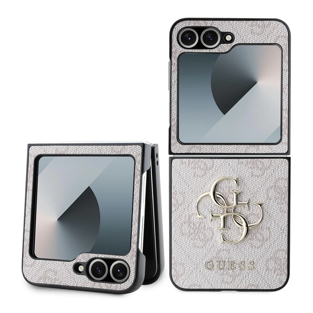 Guess PU 4G Metal Logo tok Samsung Galaxy Z Flip 6 készülékhez rózsaszín