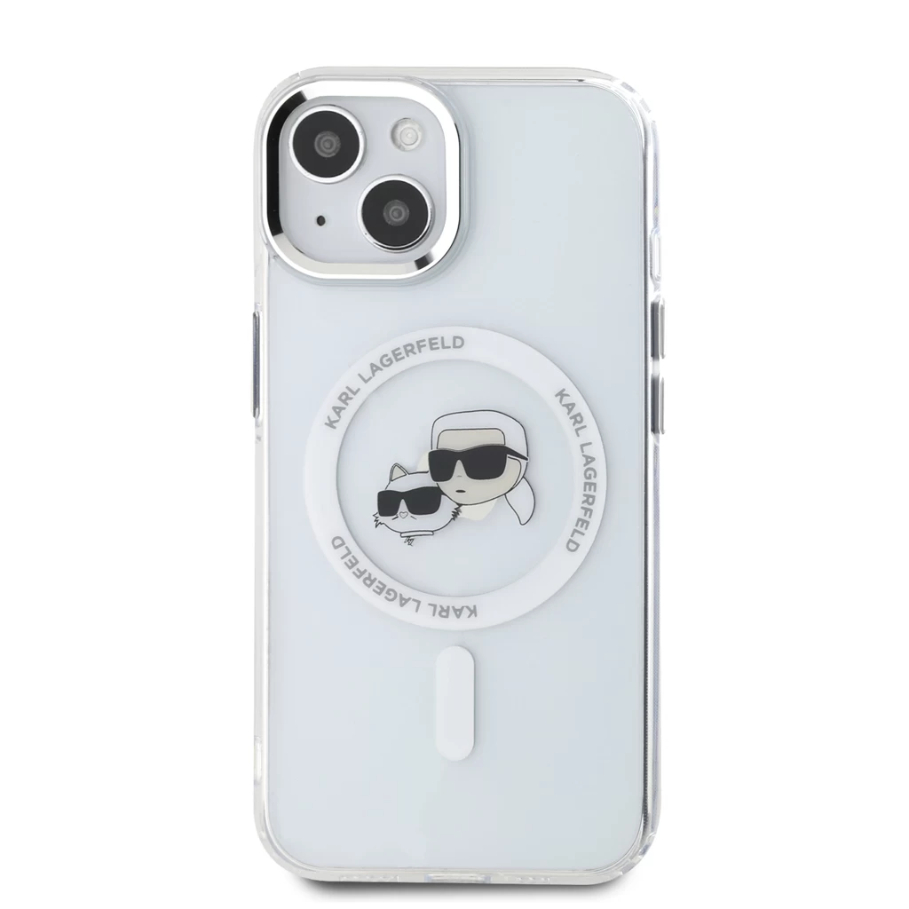Karl Lagerfeld IML K&CH Heads Metal Frame MagSafe tok iPhone 13 készülékhez átlátszó