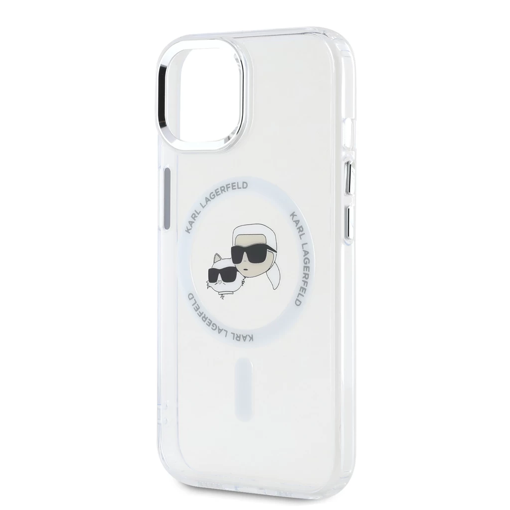 Karl Lagerfeld IML K&CH Heads Metal Frame MagSafe tok iPhone 13 készülékhez átlátszó