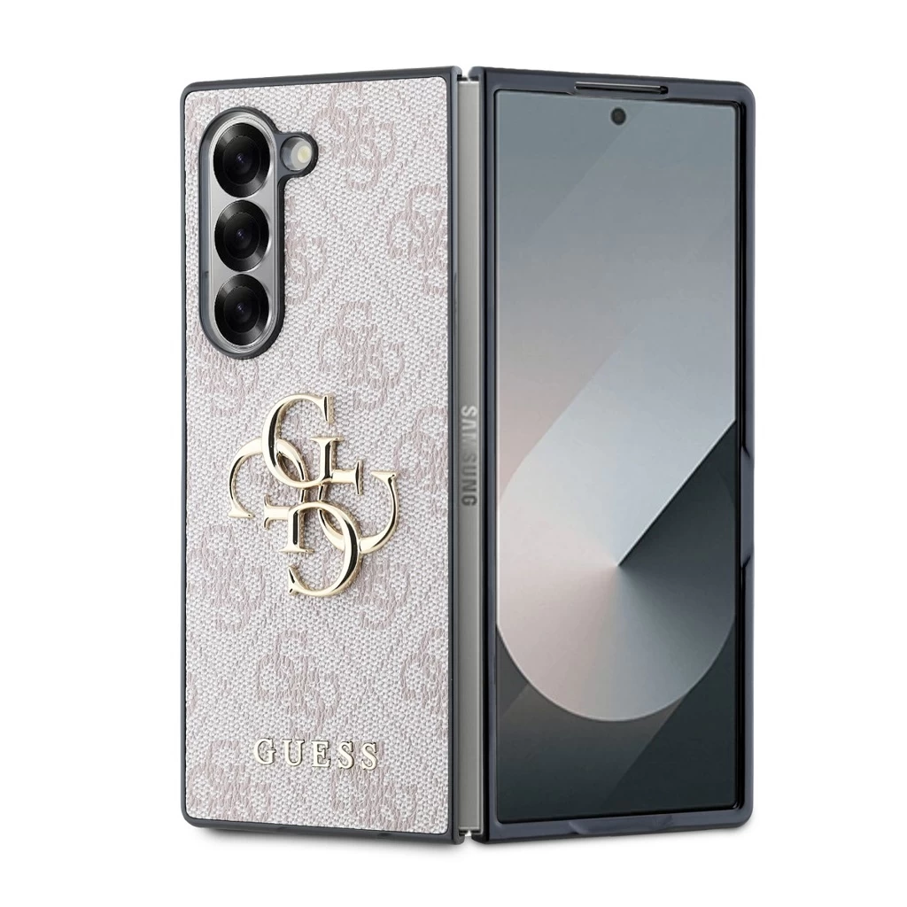 Guess PU 4G Metal Logo tok Samsung Galaxy Z Fold 6 készülékhez rózsaszín