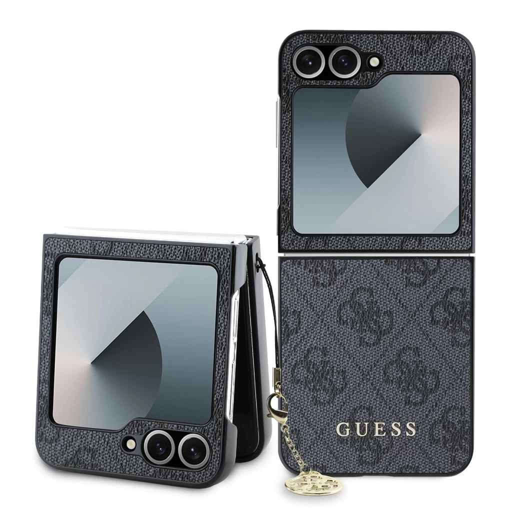 Guess 4G Charm Case Samsung Galaxy Z Flip 6 készülékhez szürke