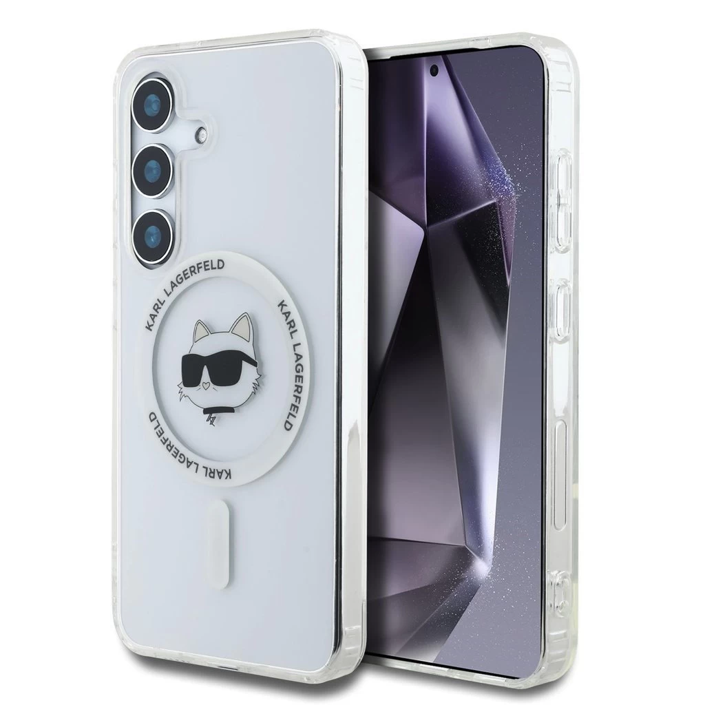 Karl Lagerfeld IML Choupette Head MagSafe tok Samsung Galaxy S25+ készülékhez áttetsző