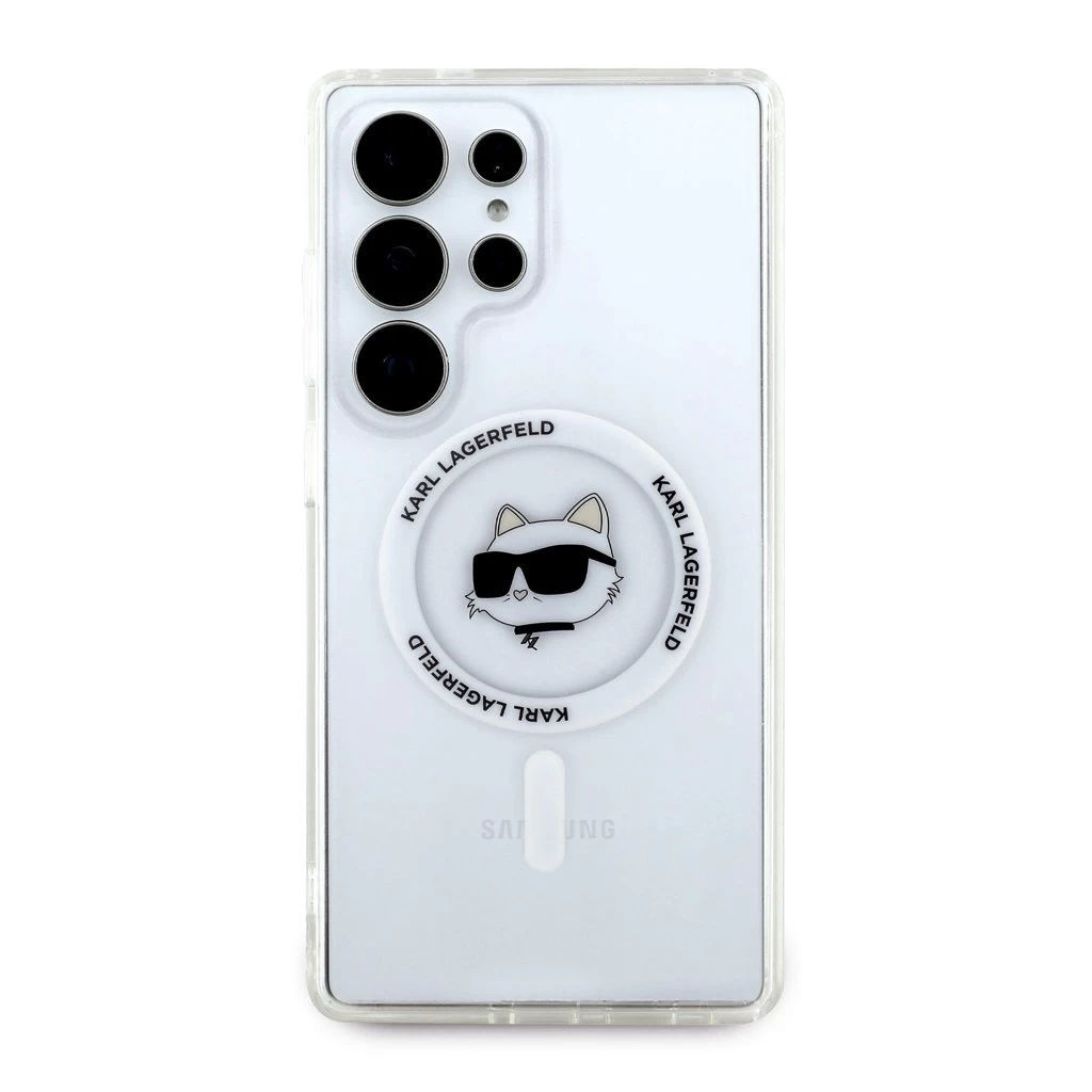 Karl Lagerfeld IML Choupette Head MagSafe tok Samsung Galaxy S25 Ultra készülékhez átlátszó