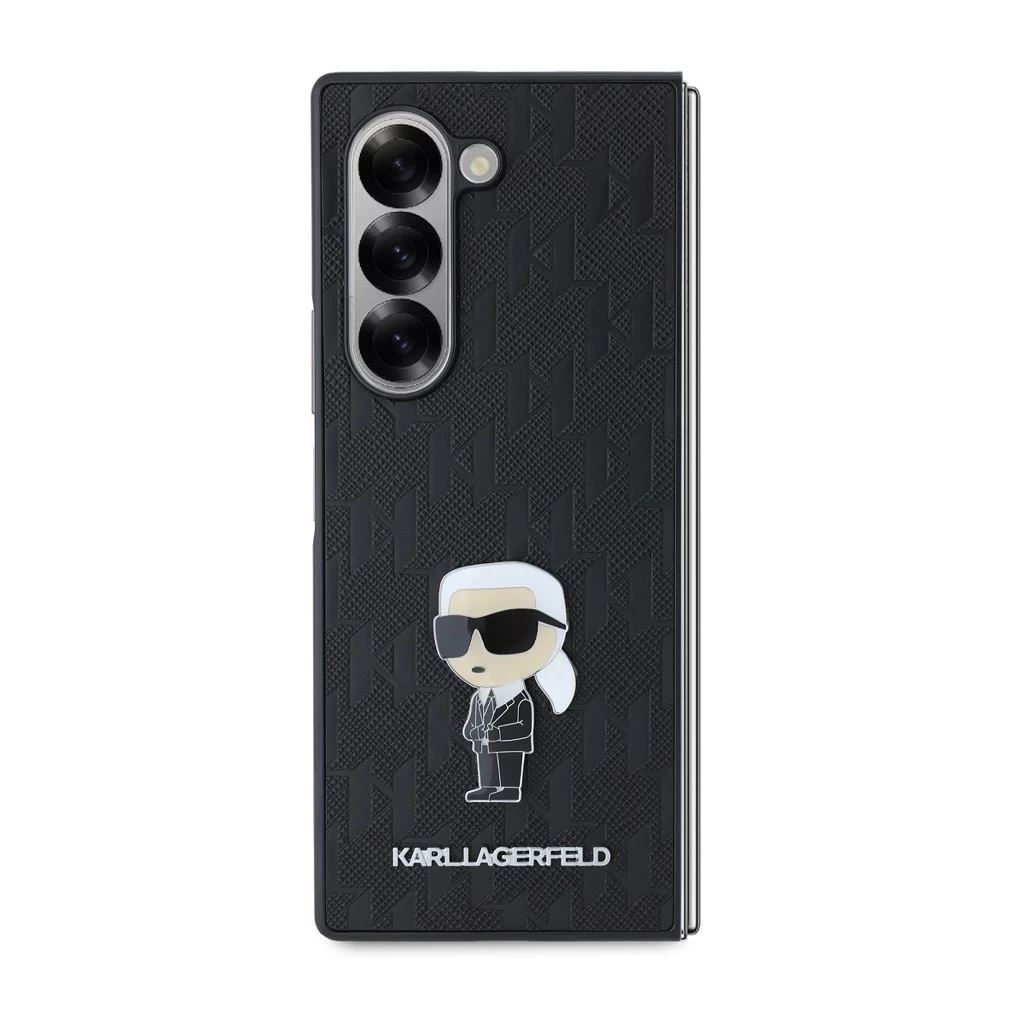 Karl Lagerfeld PU Saffiano Monogram Ikonik tok Samsung Galaxy Z Fold 6 készülékhez fekete