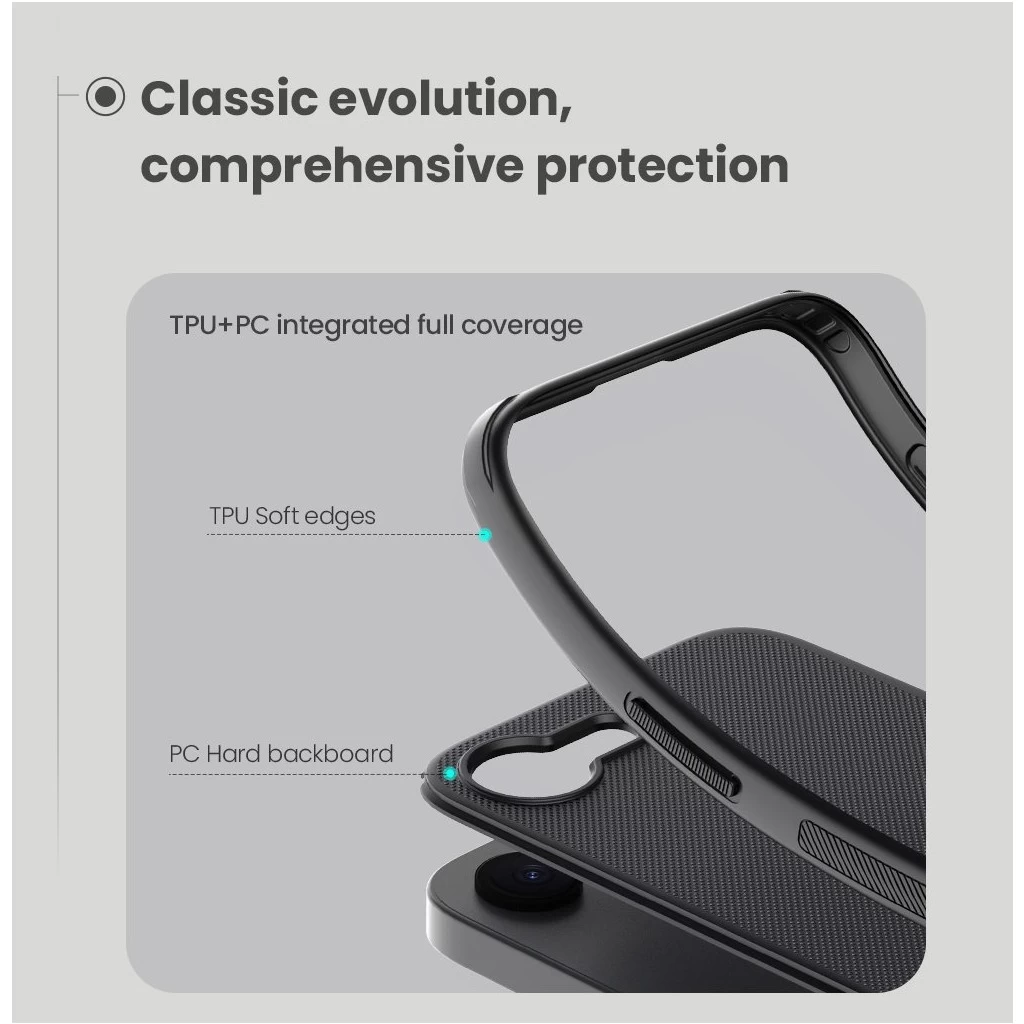 Nillkin Super Frosted PRO hátsó tok Apple iPhone 16e készülékhez fekete