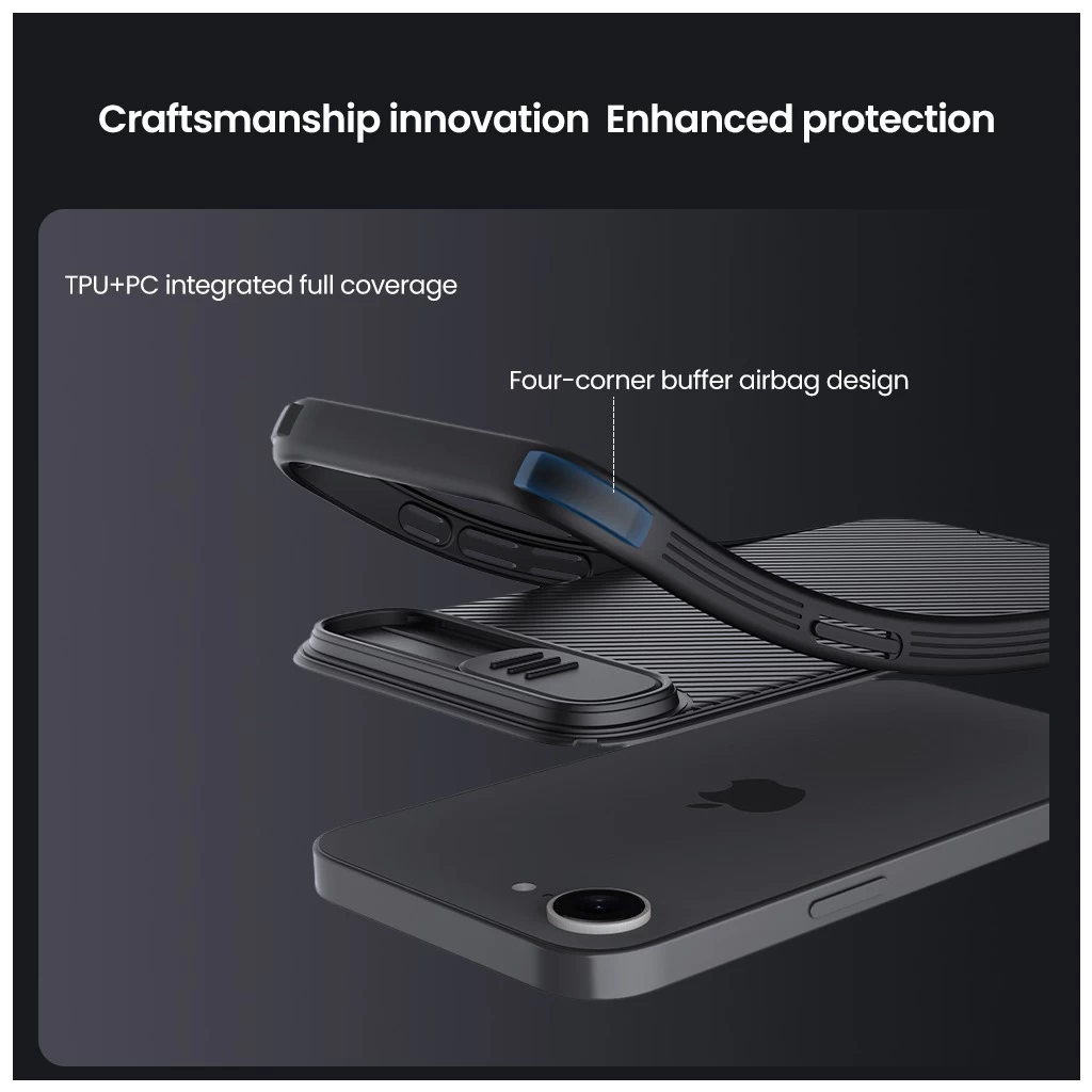 Nillkin CamShield PRO kemény tok Apple iPhone 16e készülékhez fekete