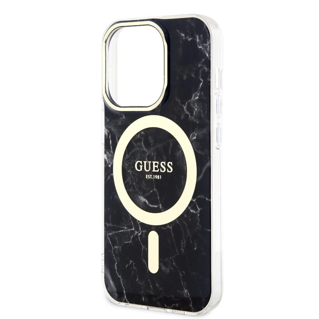 Guess IML Marble MagSafe tok iPhone 13 Pro készülékhez fekete