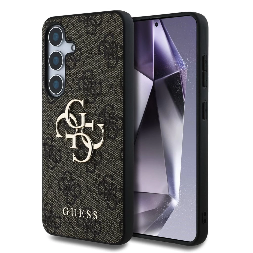 Guess PU 4G Metal Logo tok Samsung Galaxy S25+ készülékhez barna