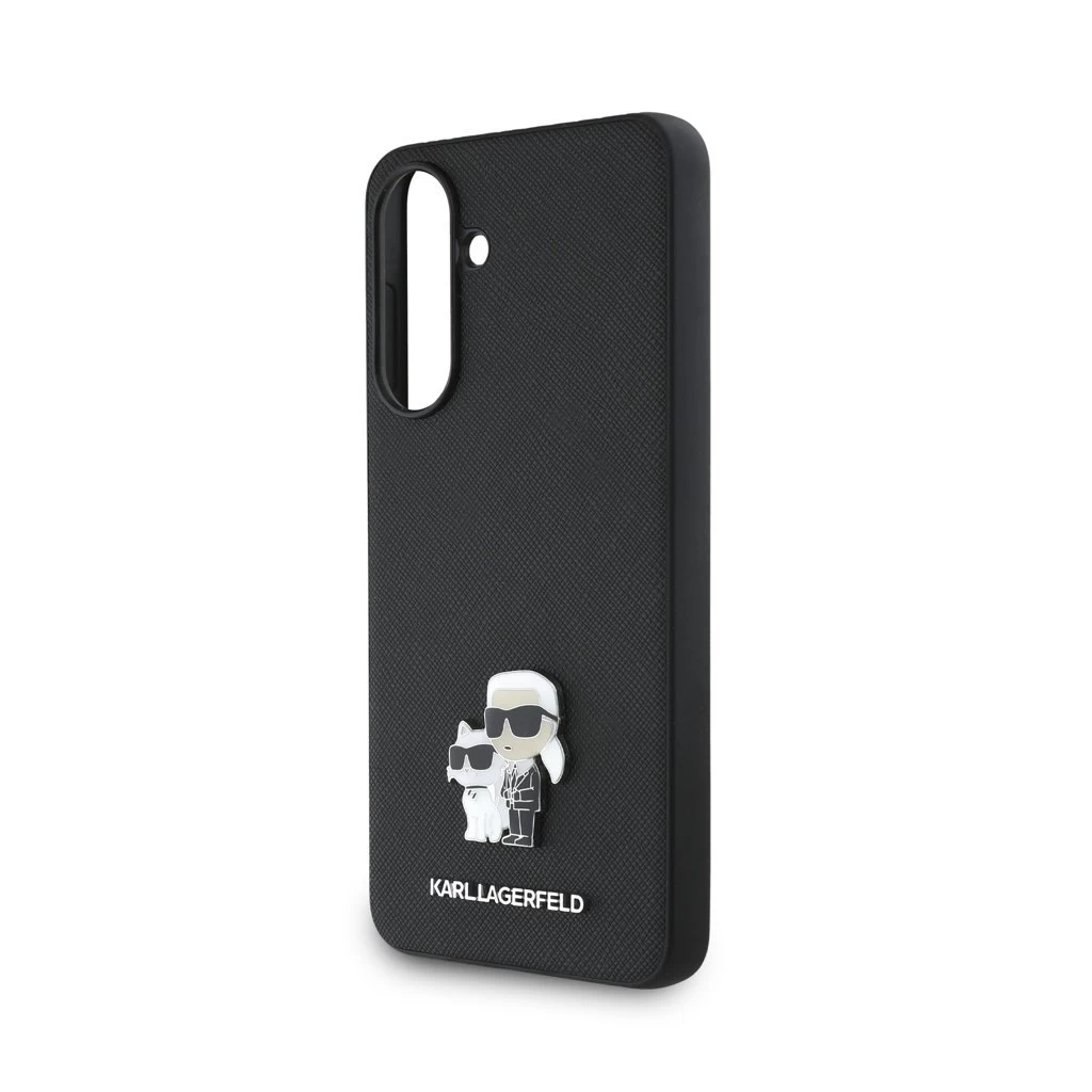 Karl Lagerfeld PU Saffiano Metal Karl and Choupette tok Samsung Galaxy A56 készülékhez fekete