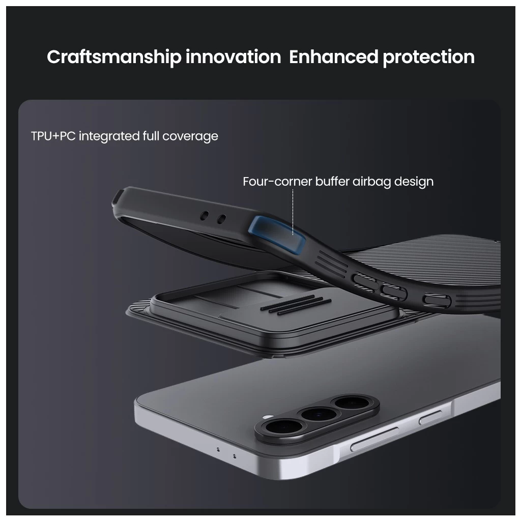 Nillkin CamShield PRO kemény tok Samsung Galaxy A56 5G készülékhez kék