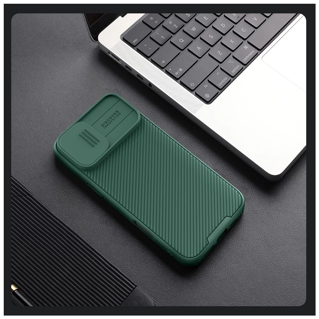 Nillkin CamShield PRO kemény tok Apple iPhone 16 készülékhez sötét zöld