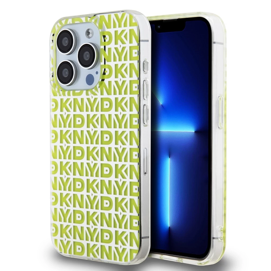 DKNY PC/TPU Repeat Pattern tok iPhone 15 Pro Max készülékhez sárga