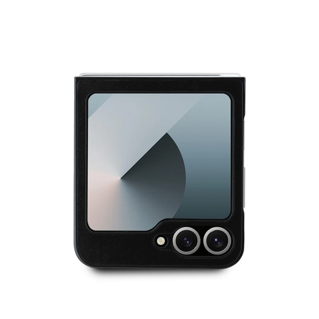 DKNY PU bőr Stack Logo tok Samsung Galaxy Z Flip 6 készülékhez fekete