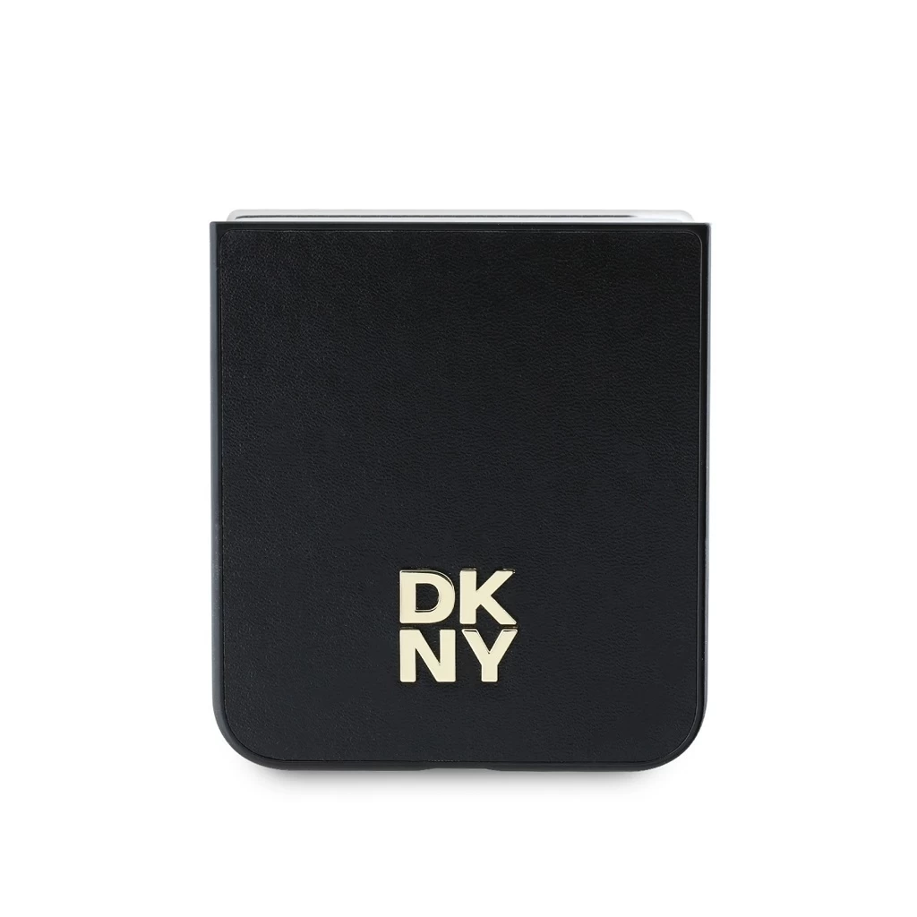 DKNY PU bőr Stack Logo tok Samsung Galaxy Z Flip 6 készülékhez fekete