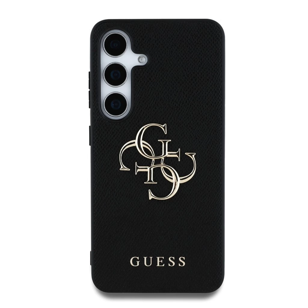 Guess PU Grained 4G Metal Logo tok Samsung Galaxy S25 készülékhez fekete
