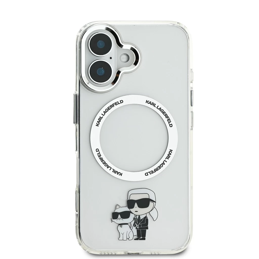 Karl Lagerfeld IML Karl and Choupette MagSafe tok iPhone 16 Plus készülékhez átlátszó