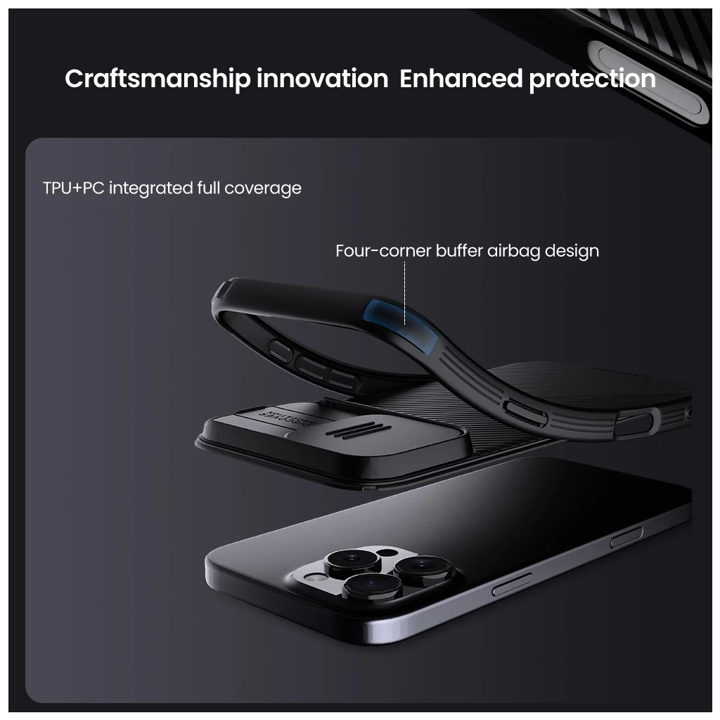 Nillkin CamShield PRO merev tok Apple iPhone 16 Pro készülékhez sötét zöld