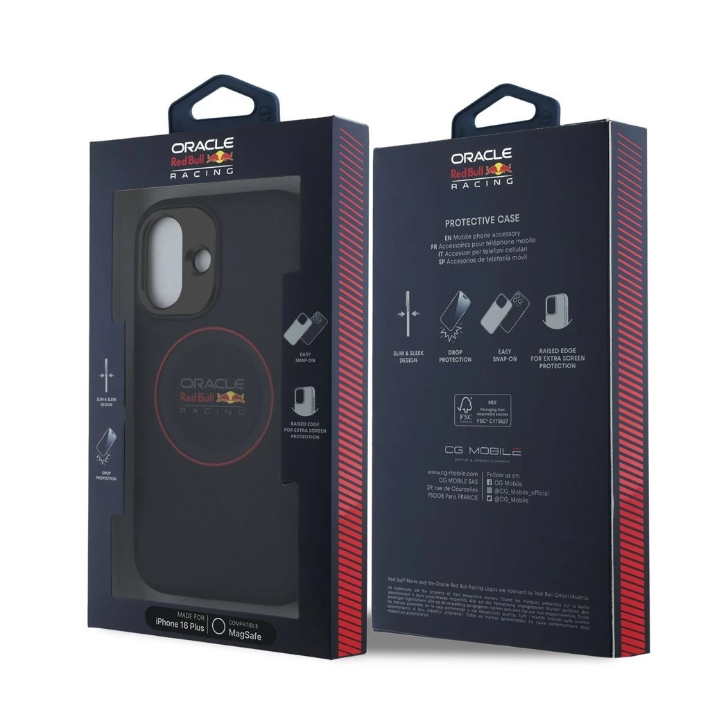 Red Bull PC/TPU Red Ring MagSafe tok iPhone 16 Plus készülékhez tengerészkék