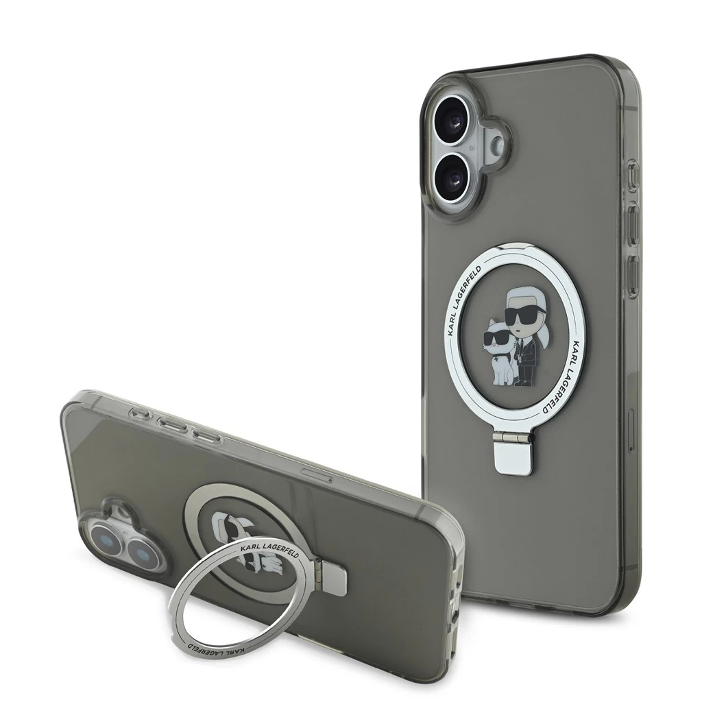 Karl Lagerfeld Ringstand Karl and Choupette MagSafe tok iPhone 16 készülékhez fekete