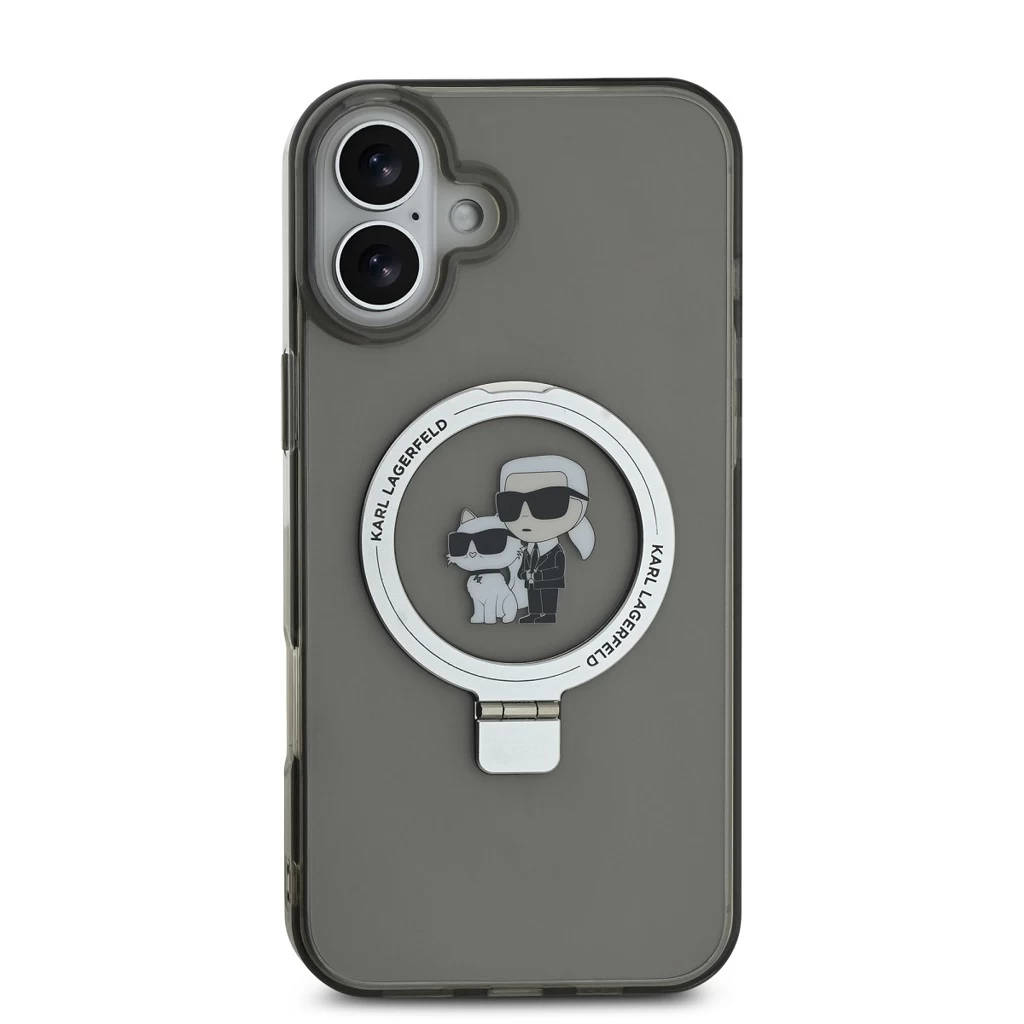 Karl Lagerfeld Ringstand Karl and Choupette MagSafe tok iPhone 16 készülékhez fekete