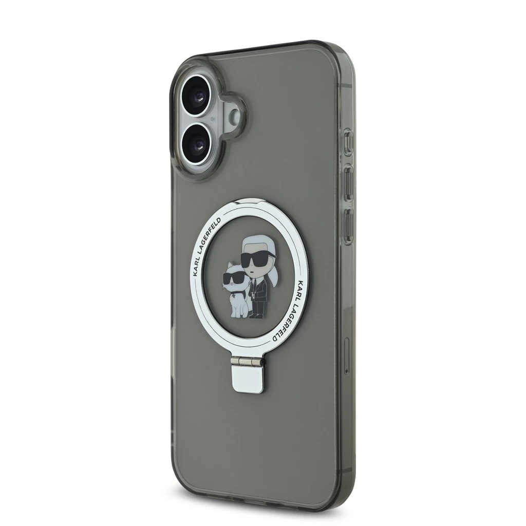 Karl Lagerfeld Ringstand Karl and Choupette MagSafe tok iPhone 16 készülékhez fekete