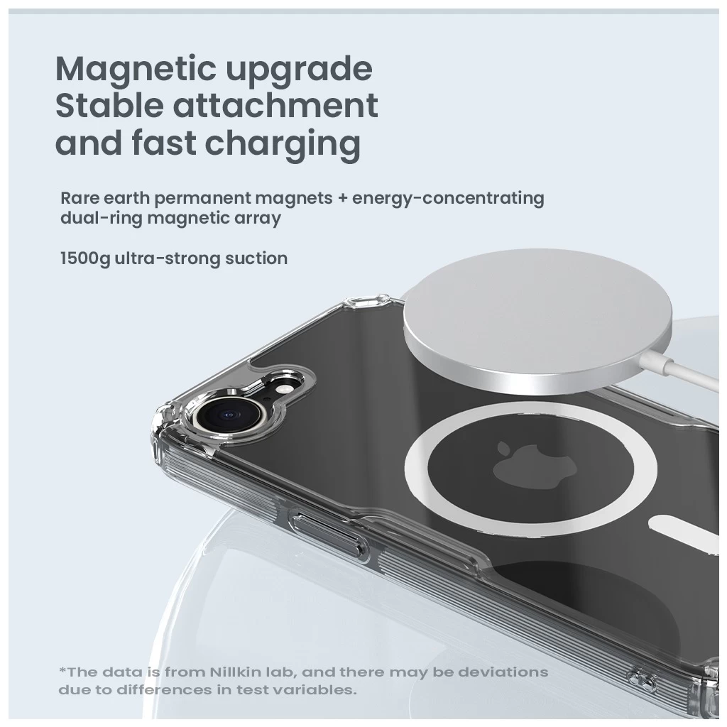 Nillkin Nature TPU PRO mágneses tok Apple iPhone 16e készülékhez áttetsző