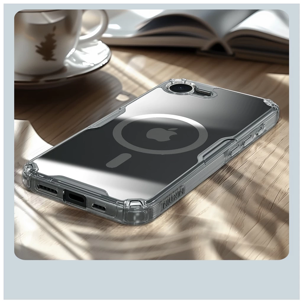 Nillkin Nature TPU PRO mágneses tok Apple iPhone 16e készülékhez áttetsző