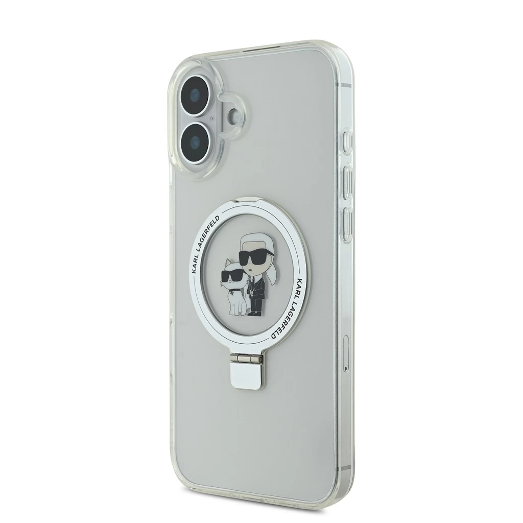 Karl Lagerfeld Ringstand Karl and Choupette MagSafe tok iPhone 16 készülékhez fehér