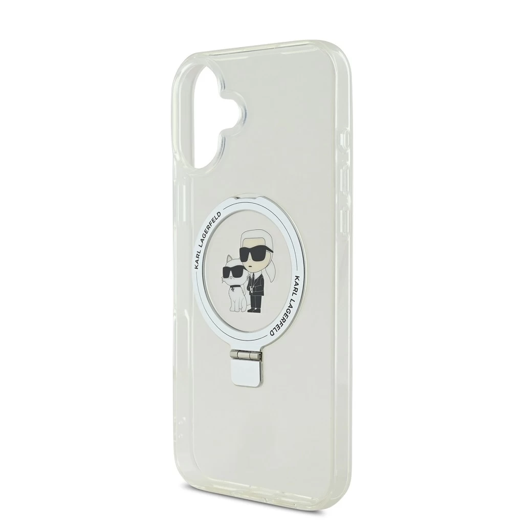Karl Lagerfeld Ringstand Karl and Choupette MagSafe tok iPhone 16 készülékhez fehér