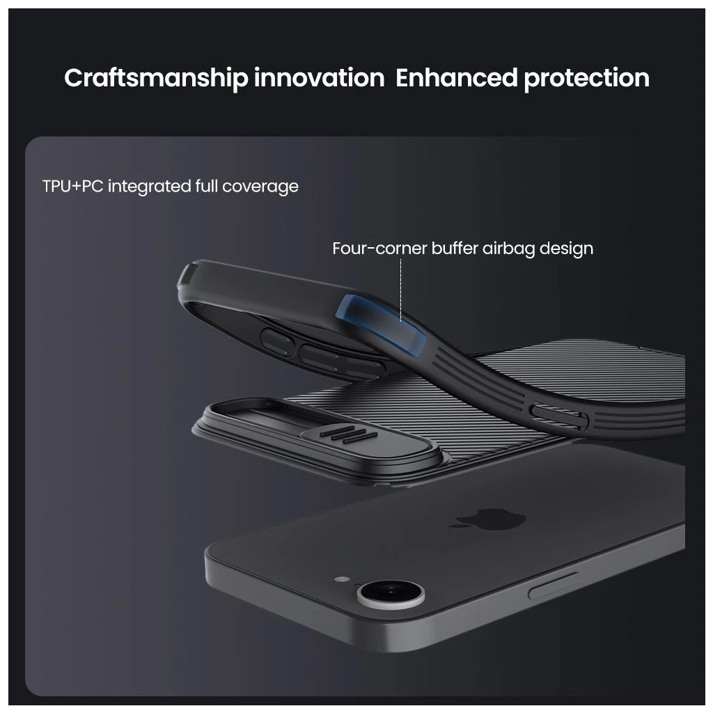 Nillkin CamShield PRO mágneses kemény tok Apple iPhone 16e készülékhez fekete