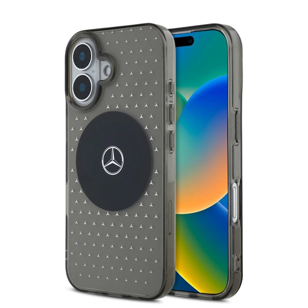 Mercedes PC/TPU Star Pattern MagSafe tok iPhone 16 Plus készülékhez fekete