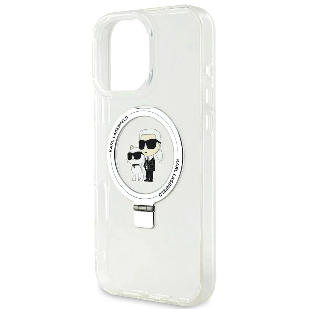 Karl Lagerfeld Ringstand Karl and Choupette MagSafe tok iPhone 16 Pro Max készülékhez fehér