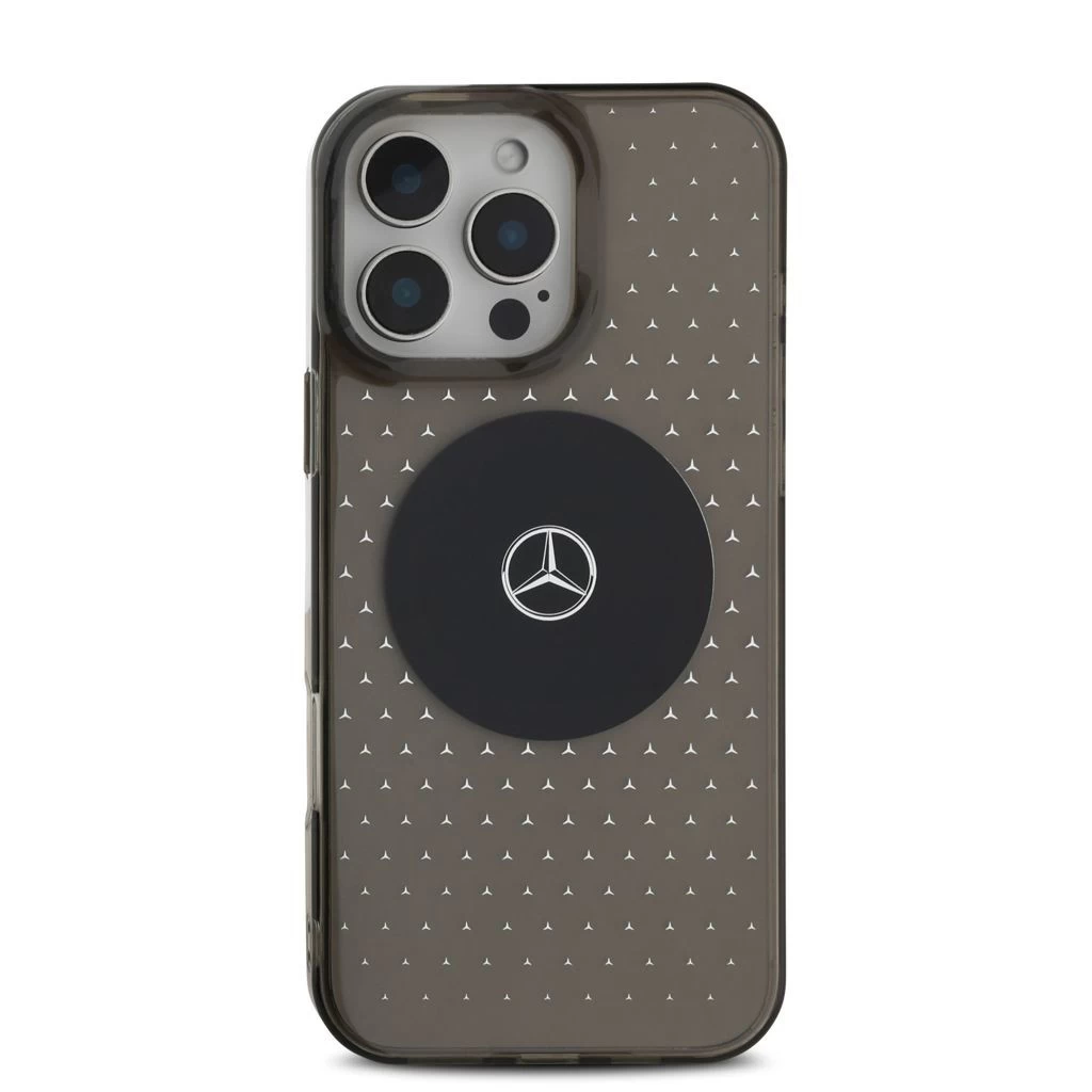 Mercedes PC/TPU Star Pattern MagSafe tok iPhone 16 Pro Max készülékhez fekete