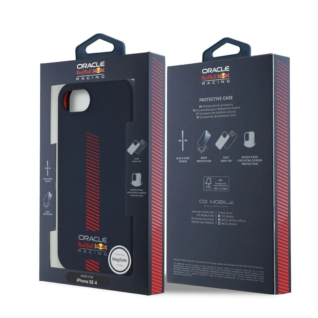 Red Bull Silicone Powerbar MagSafe tok iPhone 16e készülékhez tengerészkék