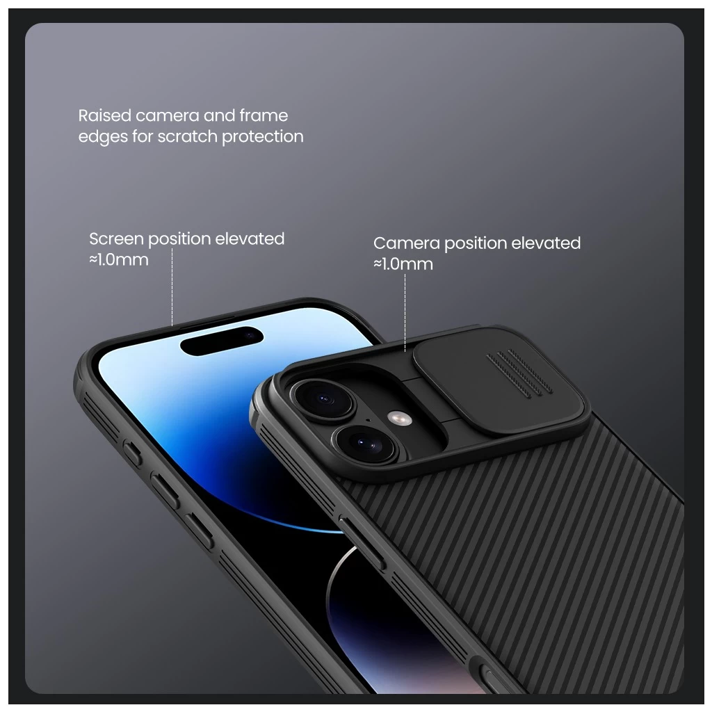 Nillkin CamShield PRO merev tok Apple iPhone 16 készülékhez kék