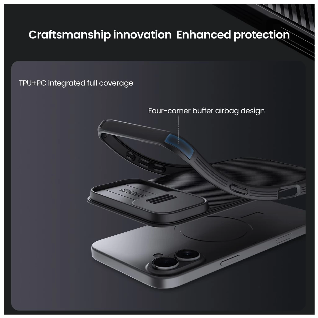 Nillkin CamShield PRO merev tok Apple iPhone 16 készülékhez kék